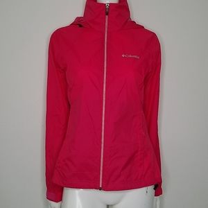 Columbia bright pink raincoat windbreaker
